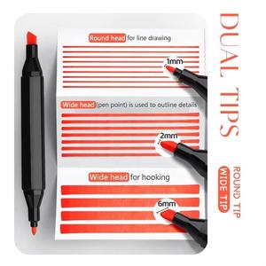 ปากกามาร์กเกอร์สำหรับวาดเขียนสีแบบถาวรหัวคู่24 48 60 80 120 168 262สีสำหรับศิลปิน - Product Image 5