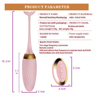 Kualitas tinggi putri duyung pengendali jarak jauh dapat ditarik penggetar cinta mainan seks telur untuk wanita produk seks telur bergetar nirkabel - Product Image 3