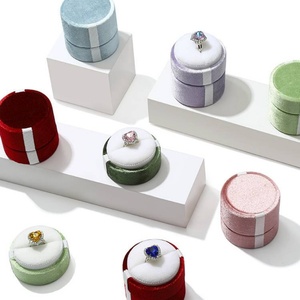 Wholesale Luxury <b>Small</b> Velvet Fabric for Jewelry <b>Box</b> Korea Design Earrings Pendants Rings Premium <b>Box</b> Packaging case - Product Image 6