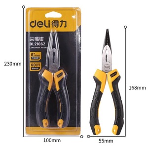 Alicates de Punta Larga Deli de 6 Pulgadas, Acero al Cromo Vanadio, Herramienta de Sujeción DL2106Z - Product Image 1