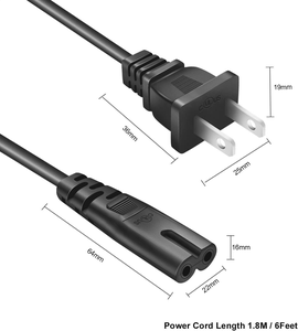 Cable de Alimentación de Alta Calidad de 2 Pines, Cable de Alimentación de CA Universal Macho a Hembra, Cable de Alimentación C7 de 2 Puntas y Cable de Alimentación de 2 Pines para Computadora - Product Image 5