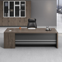 Bureau de direction de luxe moderne en bois rectangulaire avec design modulaire