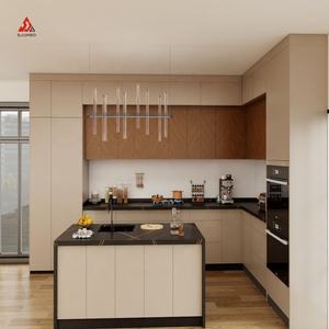 Armoire de cuisine électrique moderne en placage de bois de chêne pvc noyer avec articles de cuisine <span class=keywords><strong>rick</strong></span> owen - Product Image 1