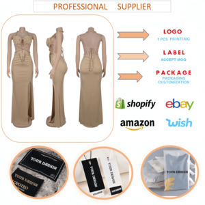 Abito da donna alla moda alla moda da donna con scollo all'americana in maglia a spacco Sexy senza maniche e senza schienale elegante Bikini abbigliamento da donna - Product Image 5