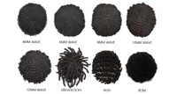 Système de remplacement capillaire en cheveux humains bouclés afro, dentelle française 1 mm, toupet en cheveux vierges noir de jais pour hommes