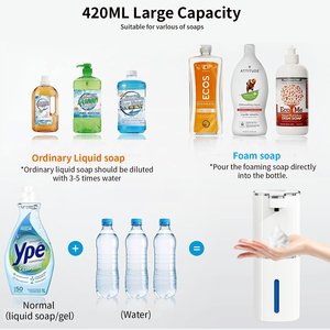 420ml Tự Động Tạo Bọt Xà Phòng <span class=keywords><strong>Dispenser</strong></span> Cảm Biến Hồng Ngoại Xà Phòng <span class=keywords><strong>Dispenser</strong></span> Touchless Nhà Bếp Rửa Bát Xà Phòng <span class=keywords><strong>Dispenser</strong></span> Cho Hộ Gia Đình - Product Image 6