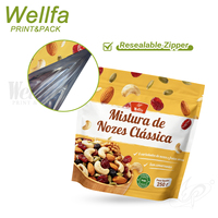 Fabrieks-OEM 250g 500g Doypack Aluminiumfolie Gemengde Gedroogde Vruchten Verpakkingszak Geurdicht Herbruikbare Ritszak Gemengde Noten Staande Pouch