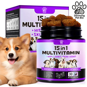 11 in1 multivitaminico morbido masticare integratori per il cane di immunità dell'anca del cane digestione tacchino per gatti pesci pulci per la cura della salute - Product Image 1