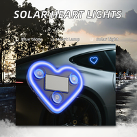 Lampe décorative pour fenêtre triangulaire arrière de voiture EY, lumière ambiante LED néon multicolore en forme de cœur, 24V, charge solaire sans fil