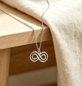 Collier pendentif infini en acier inoxydable <span class=keywords><strong>pour</strong></span> femme, collier chaîne infini minimaliste ajouré, bijoux de mode, cadeau Amour éternel - Product Image 6