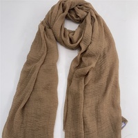 Hijab en coton froissé uni grande taille 126 couleurs pour femme