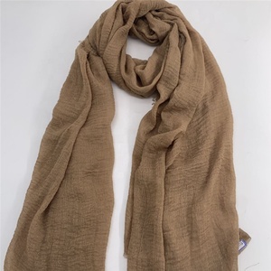 Dernier foulard hijab en coton léger pour femmes, effet froissé - Product Image 5