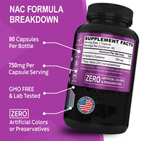 Biocaro Marque Privée Meilleur Prix Santé Immunitaire Et Du Foie N-Acétyl-L-Cystéine Supplément Capsules Nac 750Mg