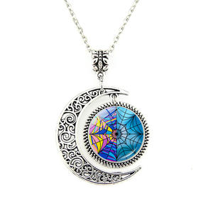 Collier rétro pour femme, style vintage, avec pendentif en forme de lune, creux, bijou du temps, <span class=keywords><strong>série</strong></span> américaine, <span class=keywords><strong>Wednesday</strong></span> Adams, charmes chics pour pull - Product Image 3