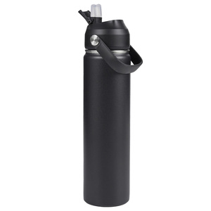 Bouteille d'eau isotherme en acier inoxydable de 24 oz avec couvercle à paille, sans BPA, anti-fuite, garde le froid 24h et le chaud 12h pour la randonnée, le camping et les voyages - Product Image 1