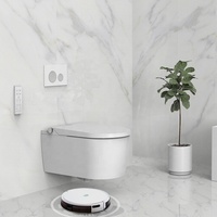 WC intelligent suspendu en céramique haut de gamme entièrement électronique pour salle de bain