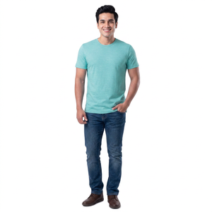 Camiseta de Manga Corta para Hombre, Diseño Moderno, Impresión de Logotipo Personalizado, Precio al por Mayor, Camisetas Casuales de Alta Calidad en Color Sólido, OEM - Product Image 1