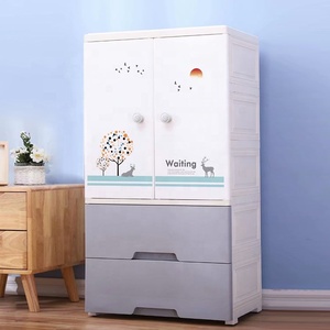 Design pastorale doppia porta di accesso in plastica <span class=keywords><strong>per</strong></span> bambini <span class=keywords><strong>armadio</strong></span> <span class=keywords><strong>per</strong></span> bambini camera da letto guardaroba con cassetti - Product Image 1