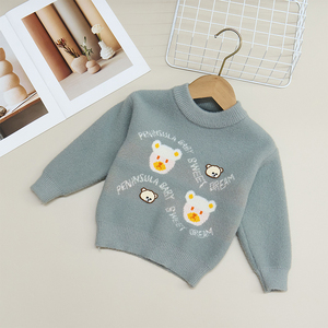 Automne Hiver Garçons Coton Garder Au Chaud <span class=keywords><strong>Blanc</strong></span> Ours Motif <span class=keywords><strong>Pull</strong></span> En Tricot Garçons Chandails - Product Image 3
