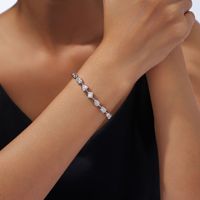 Bracelet chaîne en moissanite Fine 7.8CT VVS GRA, argent S925 plaqué or blanc, anti-ternissement, bijoux géométriques de créateur pour femmes