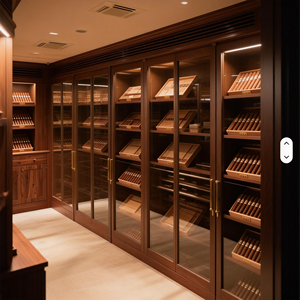 Vitrine de magasin de cigares et de tabac de luxe sur mesure, en bois massif, éclairage écologique, vitrine de cigares, vitrines en verre, personnalisation - Product Image 3