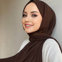 Vente en gros Foulard léger tendance élégant pour femme Tudang Malaisie Châle solide et doux respirant Hijab anti-rides lux