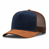 Casquette de baseball décontractée respirante pour l'extérieur, personnalisable avec logo, en maille suédée, 6 panneaux, ajustable, couleur contrastante, pour le commerce transfrontalier