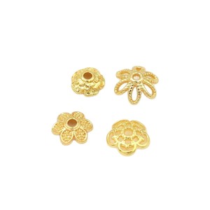 Perles de fixation en forme de fleur en cuivre plaqué or pour la fabrication de bracelets, composants de bijoux DIY, couleur inaltérable 14K 18K - Product Image 5