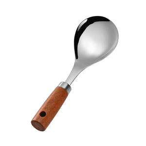 Stainless Steel <b>Rice</b> Spoon With Wooden Handle For <b>Rice</b> <b>Cooker</b> Serving Home Kitchen Use - Product Image 1