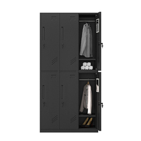 Armoire métallique à bord étroit, 6 portes, serrure électronique, portes à fermeture automatique, chambre d'enfant, matériau en acier, rangement pour vêtements d'enfants