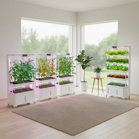 Système de jardinage hydroponique complet HydroBlue pour la maison - Nouveau système vertical d'éclairage LED intérieur avec pulvérisation automatique et pompe d'irrigation stable et facile