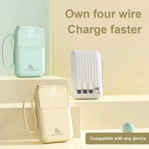 Chargeurs portables pour téléphone portable, logo personnalisé, charge rapide, 10000 mAh, 20000 mAh, avec 4 câbles - Product Image 2