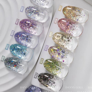 Ensemble de vernis à ongles en gel UV à paillettes de 15 ml avec lampe LED, kit de gel à ongles scintillant pour manucure en salon - Product Image 4
