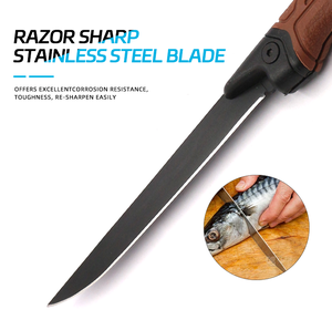 XN211 OEM cuchillo de filete de pesca hoja de acero inoxidable mango suave para exteriores cuchillos de pescado para acampar para pescar al aire libre - Product Image 5