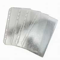 Fundas para Carpeta A5 A6 A7, Bolsas para Hojas Sueltas, Bolsa Transparente de PVC con Purpurina, Carga Lateral, Carpeta de Plástico Impermeable para Dinero en Efectivo