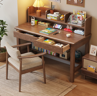 Bureau d'étude en bois massif avec étagère et bibliothèque, table d'écriture pour enfants, bureau informatique pour la maison, vente en gros pour chambre et appartement