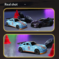 Voiture RC de drift 4x4 2,4 GHz mini 1:64 avec lumières, commande à distance entièrement proportionnelle, volant et accélérateur, voiture jouet en métal, jouet de course en alliage