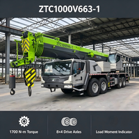 Grue mobile d'occasion 100t, flèche de 60,5m, contrepoids de 23,5t, transmission 8x4 pour l'entretien des usines chimiques et des raffineries