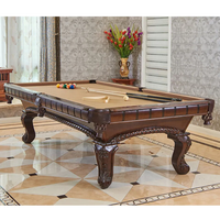 Table de billard de luxe en bois massif sculpté, prix usine Wanyaju, pour usage domestique, table de billard antique personnalisée avec tiroir