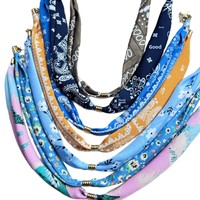 Collier Écharpe Paisley d'Été, Design Original, Perles Entretoises en Acier Inoxydable Plaqué Or 18K, Style Océan, Chaîne de Cou pour Femme