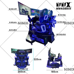 Simulateur de réalité virtuelle à triple écran pour course automobile, expérience de conduite immersive et dynamique, borne d'arcade à monnayeur pour jeux - Product Image 4