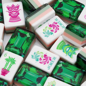 Juego de Mahjong Americano de 4 Capas, Acrílico, Diseño Nuevo del Mago de Oz, Verde <span class=keywords><strong>Esmeralda</strong></span>, Grabado Personalizado, Listo para Enviar - Product Image 1