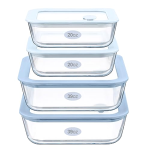 New Design BPA Free <b>Glass</b> <b>Food</b> <b>Container</b> Lunch Box With <b>Glass</b> Lid Microwave Oven Freezer and Dishwasher - Product Image 1