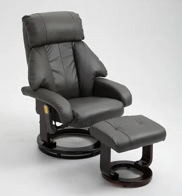 Salon Recliner siyah Pu oturma odası sandalyeleri eğlence manuel itme geri deri uzanmış sandalye 360 derece Rv döner Recliner sandalye