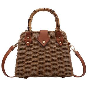 Bolso Tote Casual Bohemio de Ratán Natural con Dos Correas Extraíbles, Bolso de Mano Ligero para Mujer, Uso Diario, Gran Capacidad, Cierre Abierto - Product Image 3