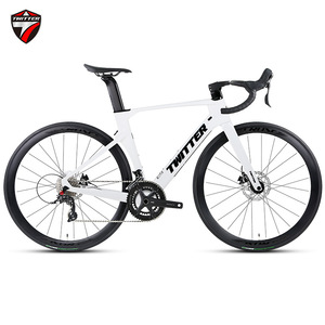 Bicicleta de Carretera de Fibra de Carbono TWITTER R10 de 24 Velocidades con Frenos de Disco Hidráulicos y Horquilla de Pedal Ordinaria, Bicicleta de Carreras Aerodinámica de 24 Marchas - Product Image 6
