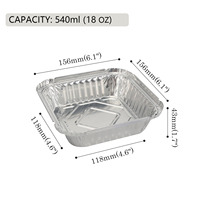 Barquettes en aluminium argenté de qualité alimentaire, forme carrée 6x6, robustes et recyclables, avec couvercles en papier, pour pain, desserts et plats cuits au four