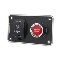 Panneau de commutation d'allumage pour modification de voiture, LED rouge, bouton de démarrage du moteur, double chargeur USB 5V 3.1A, affichage numérique de la tension