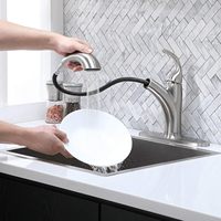 Robinet de lavabo à barre à trou unique en nickel brossé, robinet de cuisine moderne pour petite cuisine, camping-car, salle de bain extérieure, utilitaire