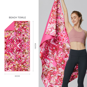 ผ้าเช็ดตัวชายหาดไมโครไฟเบอร์แบบแห้งเร็ว พิมพ์โลโก้ตามสั่ง เป็นมิตรกับสิ่งแวดล้อม ปราศจากทราย ผลิตจากวัสดุรีไซเคิล เหมาะสำหรับเป็นของที่ระลึกหรือของขวัญ - Product Image 4